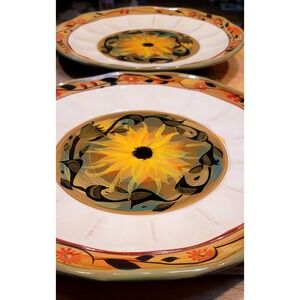 Certified International Sunflower Margaret Le Van Sunflower Dinner Plates Set 4